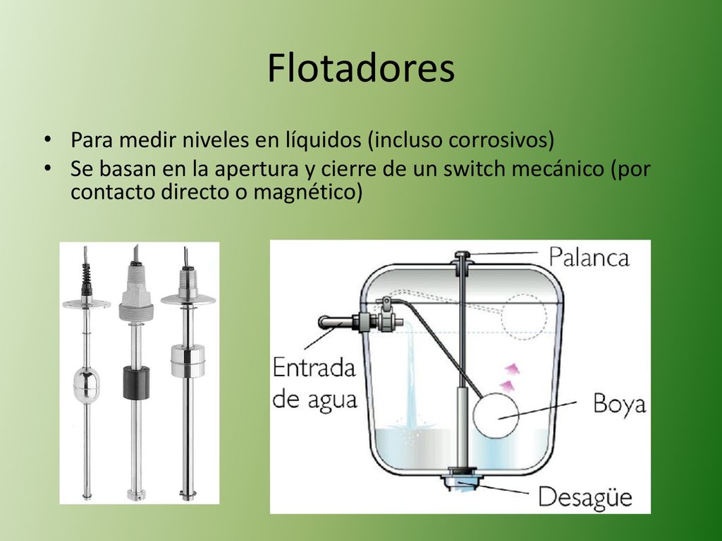Flotadores Para medir niveles en líquidos (incluso corrosivos)
