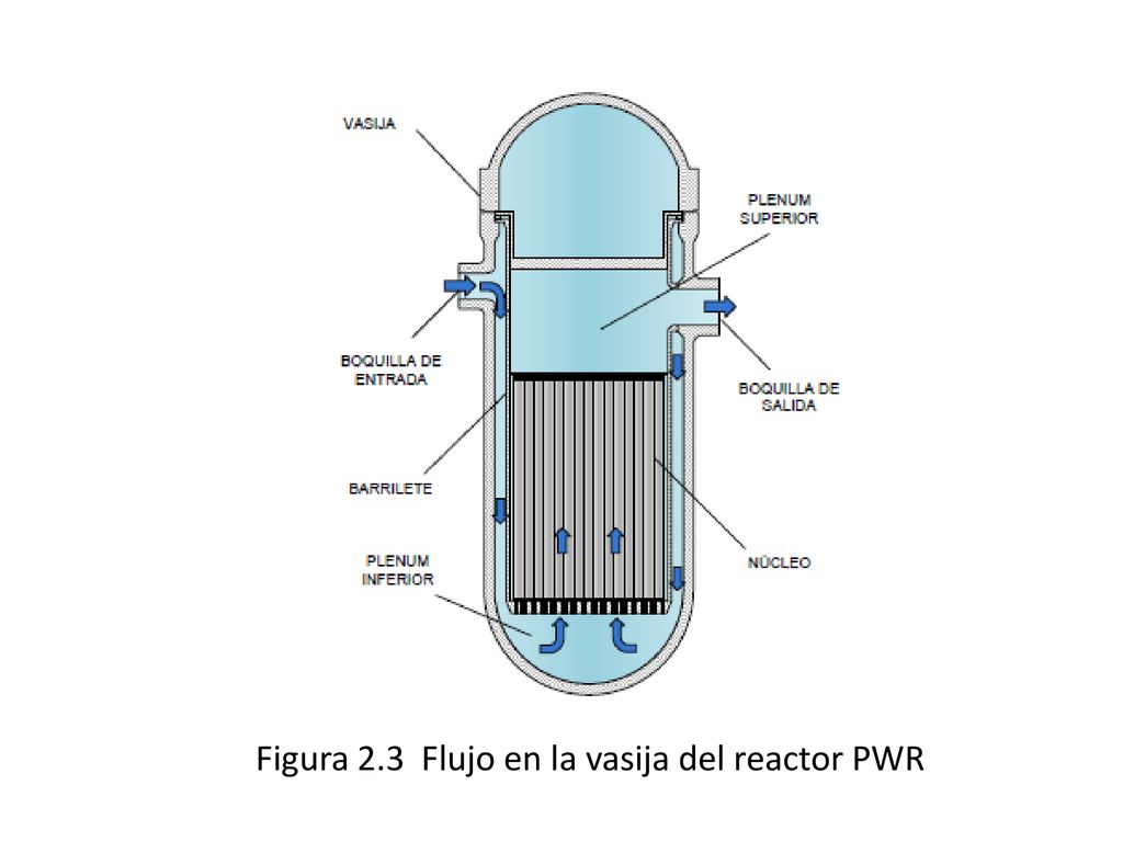 Figura 2.3 Flujo en la vasija del reactor PWR