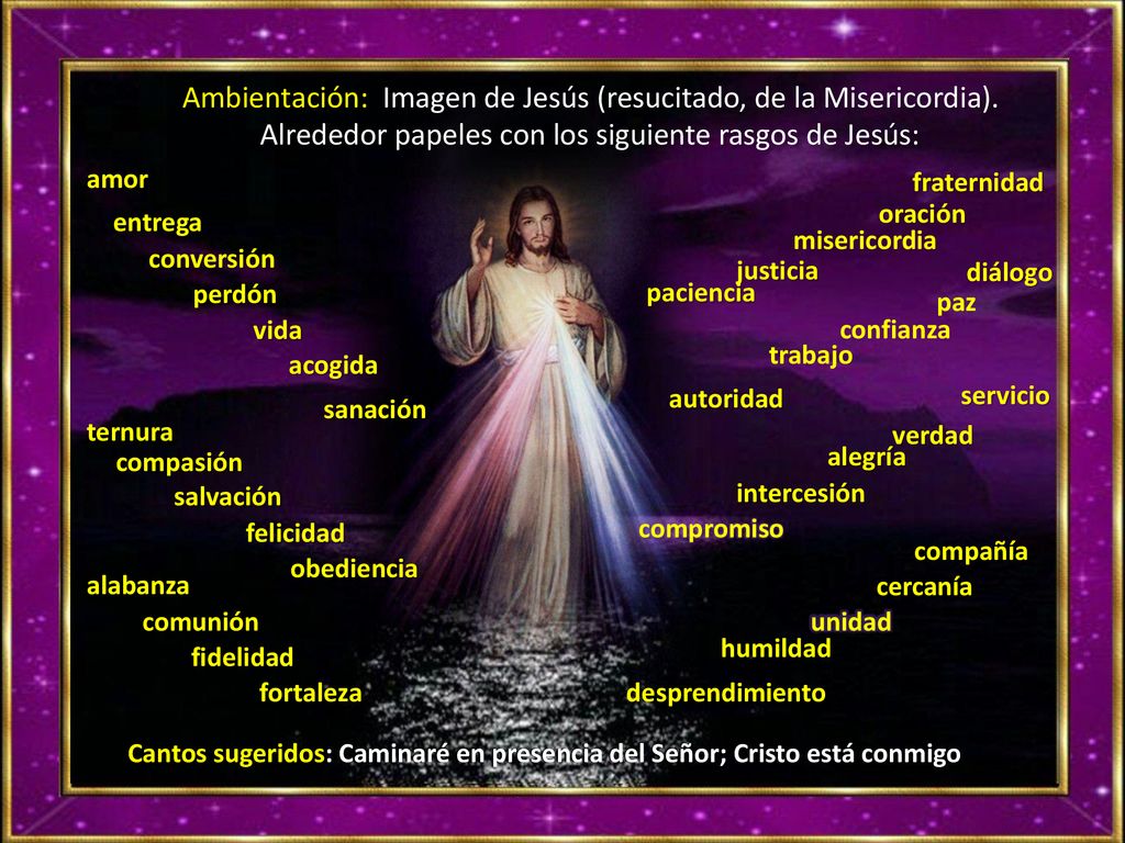 Ambientación: Imagen de Jesús (resucitado, de la Misericordia)