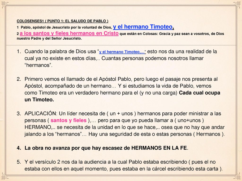 La obra no avanza por que hay escasez de HERMANOS EN LA FE.