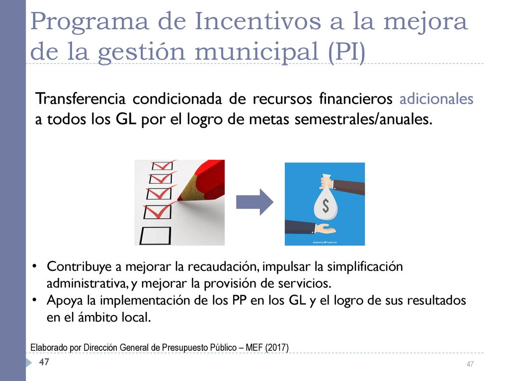 Programa de Incentivos a la mejora de la gestión municipal (PI)