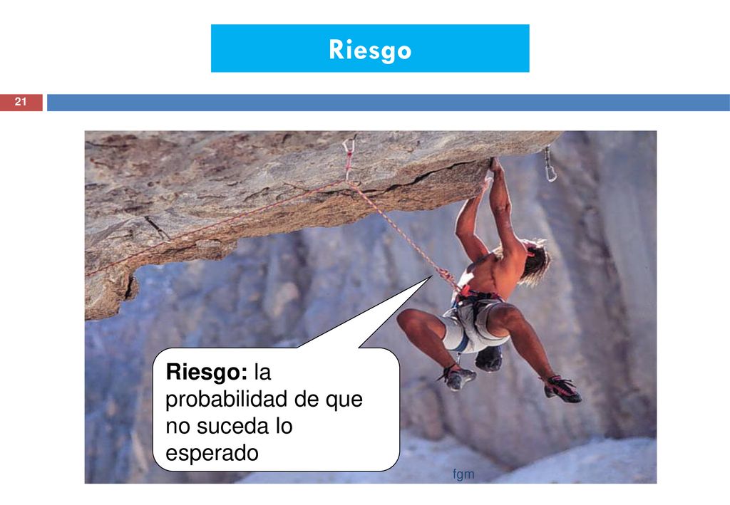 Riesgo Riesgo: la probabilidad de que no suceda lo esperado fgm