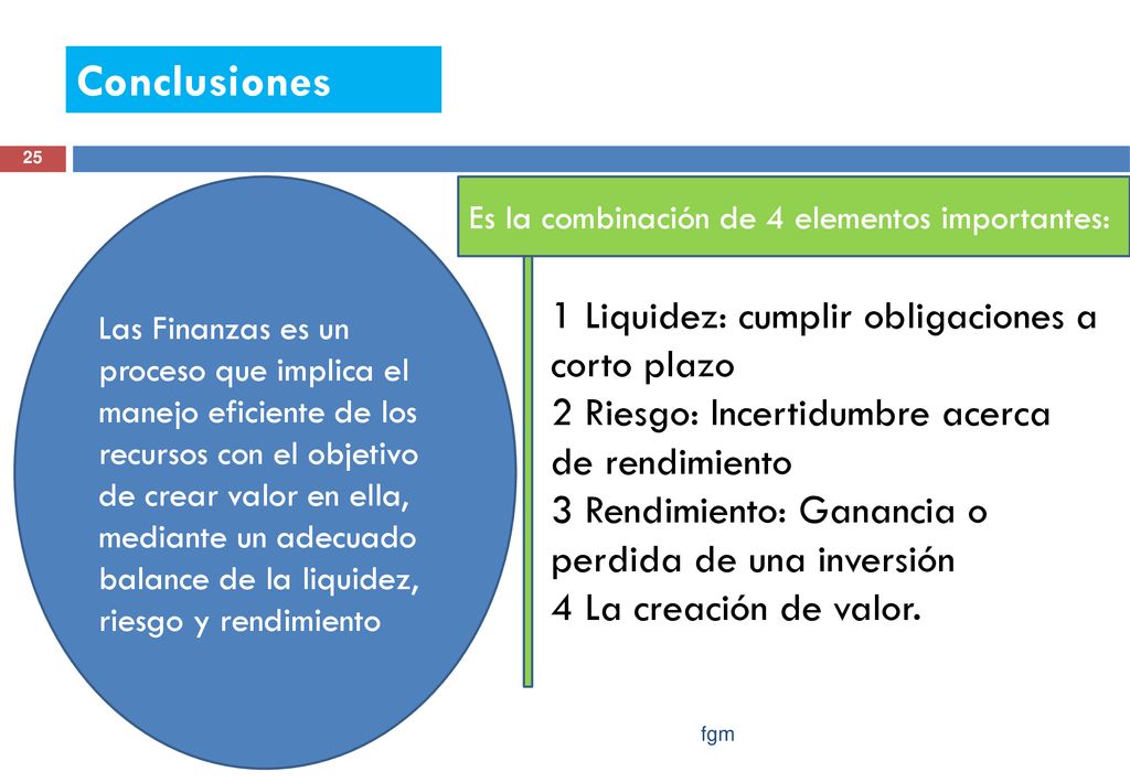 Conclusiones 1 Liquidez: cumplir obligaciones a corto plazo
