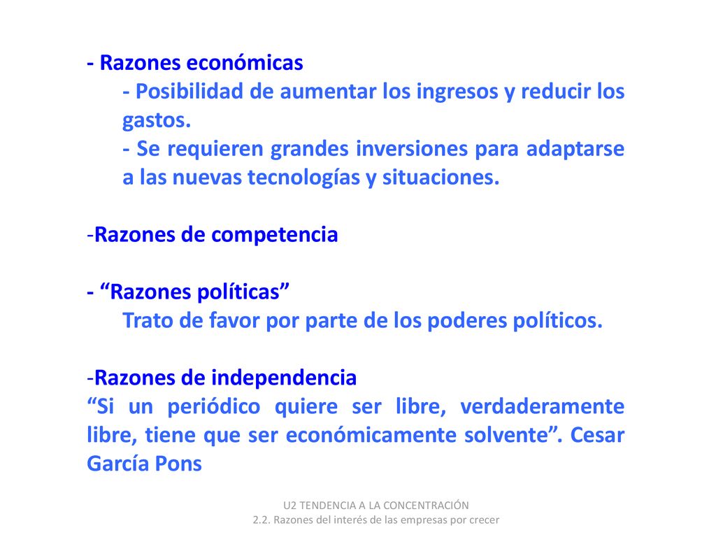 - Posibilidad de aumentar los ingresos y reducir los gastos.