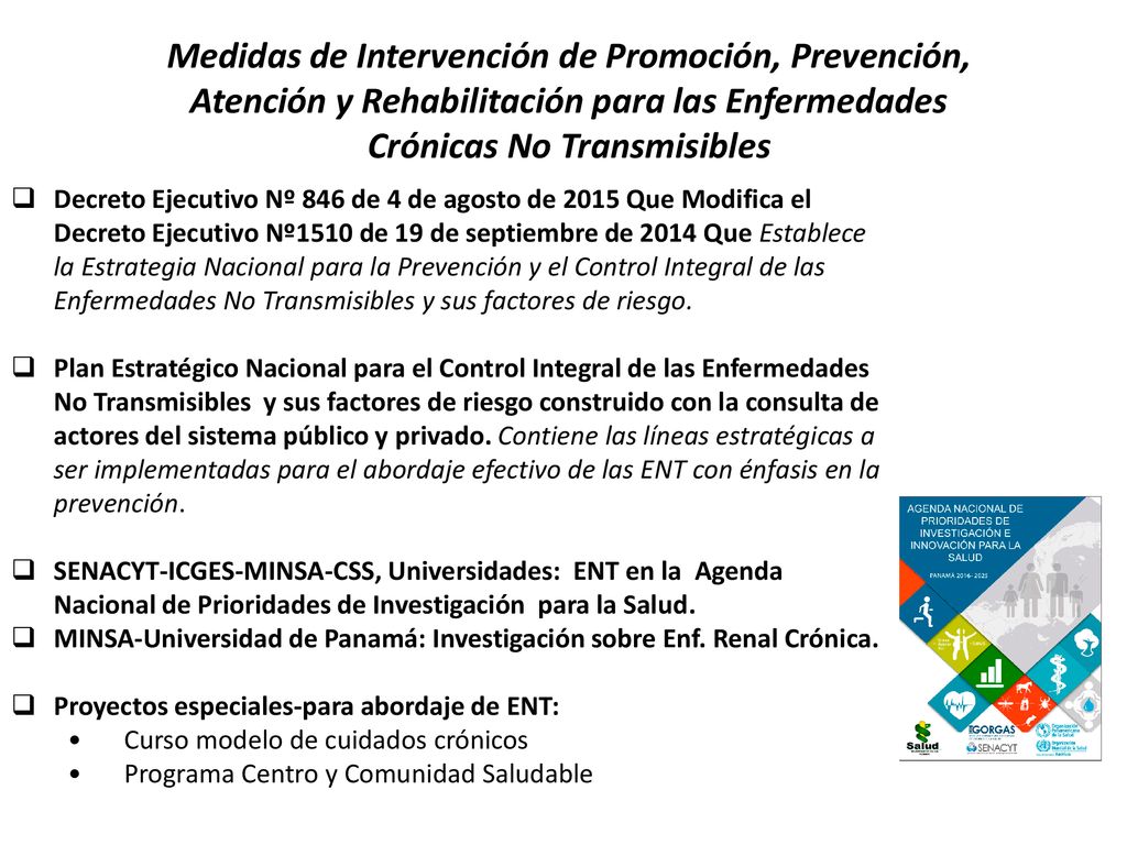 Medidas de Intervención de Promoción, Prevención, Atención y Rehabilitación para las Enfermedades Crónicas No Transmisibles