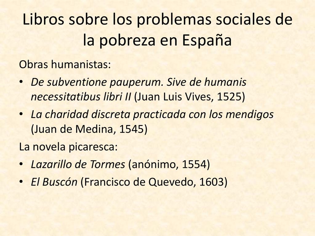 Libros sobre los problemas sociales de la pobreza en España