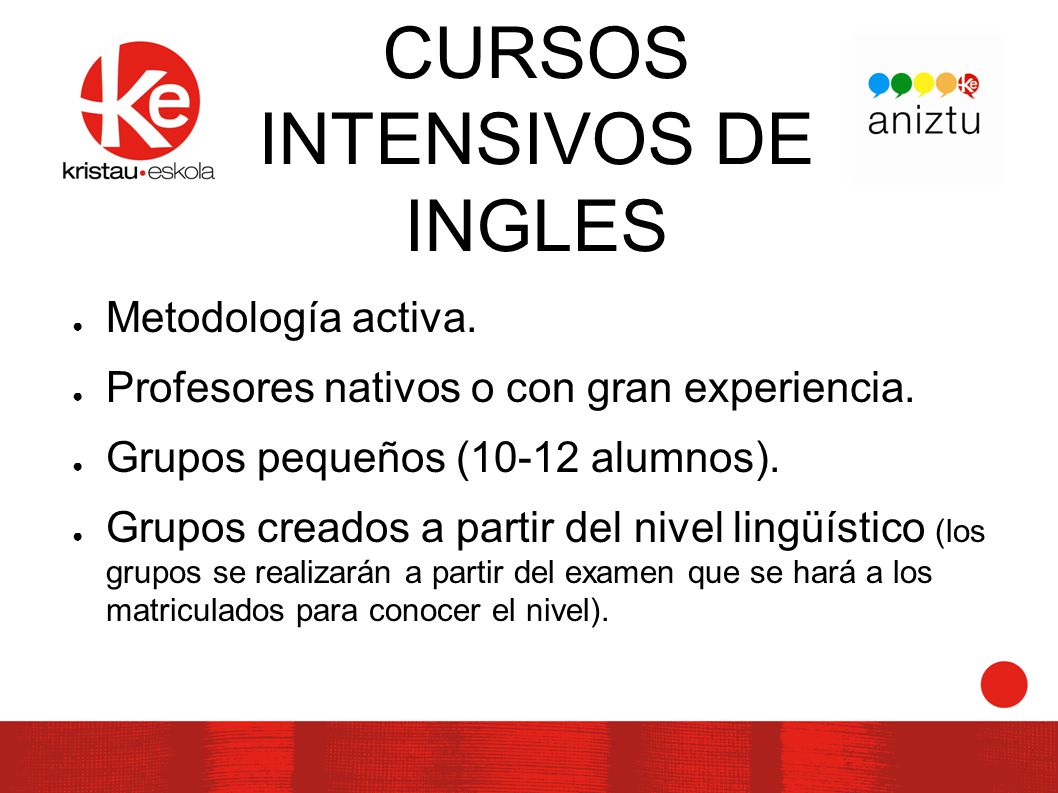 CURSOS INTENSIVOS DE INGLES