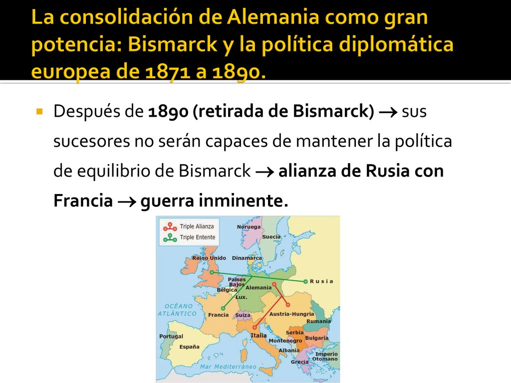 La consolidación de Alemania como gran potencia: Bismarck y la política diplomática europea de 1871 a 1890.