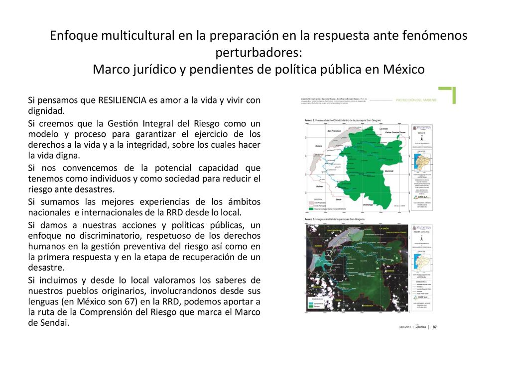 Enfoque multicultural en la preparación en la respuesta ante fenómenos perturbadores: Marco jurídico y pendientes de política pública en México