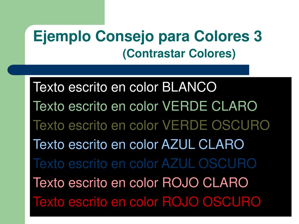 Ejemplo Consejo para Colores 3 (Contrastar Colores)