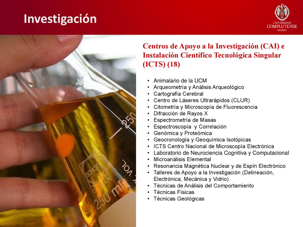 Investigación Centros de Apoyo a la Investigación (CAI) e Instalación Científico Tecnológica Singular (ICTS) (18)