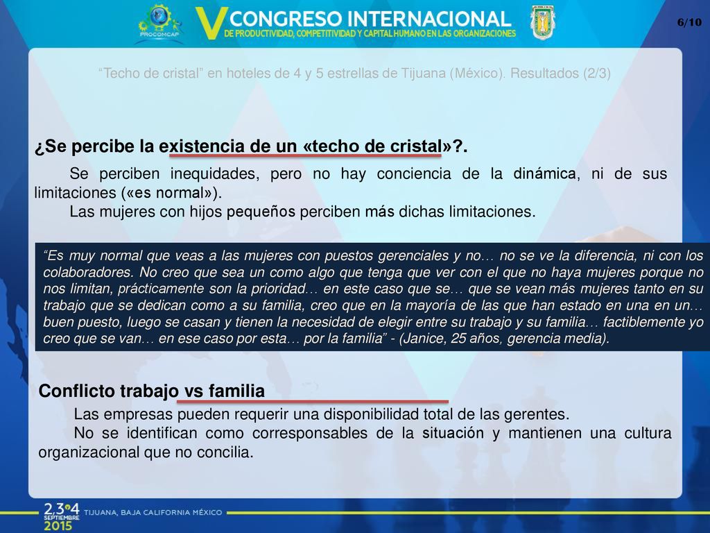 ¿Se percibe la existencia de un «techo de cristal» .