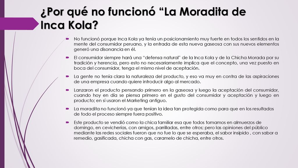 ¿Por qué no funcionó La Moradita de Inca Kola