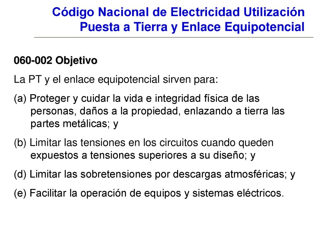 Código Nacional de Electricidad Utilización Puesta a Tierra y Enlace Equipotencial