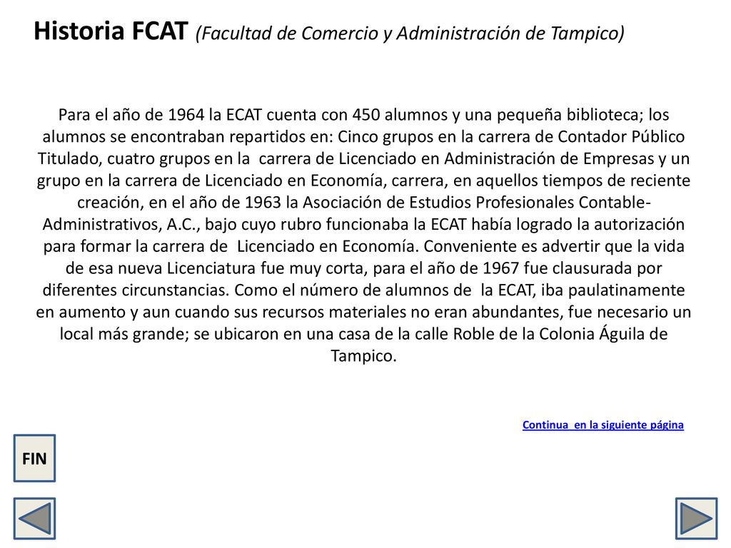 Historia FCAT (Facultad de Comercio y Administración de Tampico)