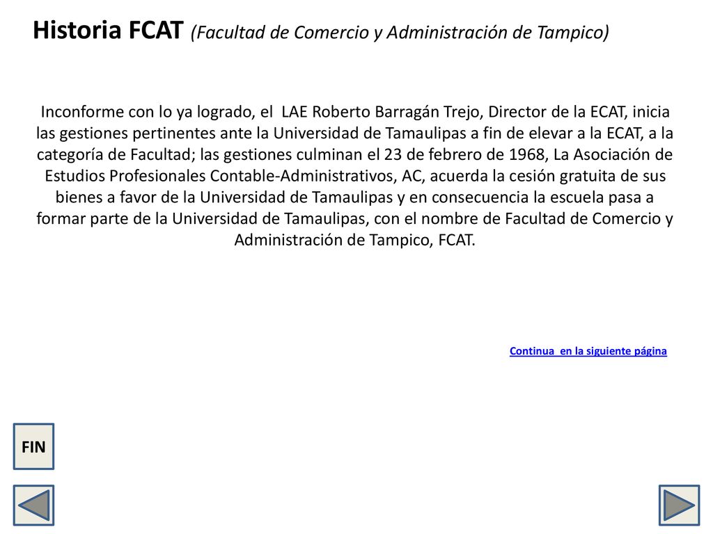 Historia FCAT (Facultad de Comercio y Administración de Tampico)