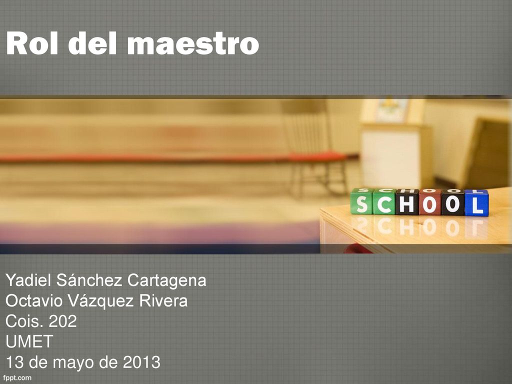 Rol del maestro Yadiel Sánchez Cartagena Octavio Vázquez Rivera