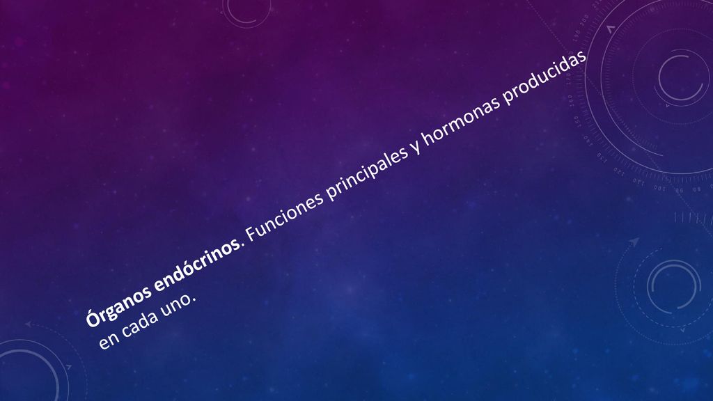 Órganos endócrinos. Funciones principales y hormonas producidas en cada uno.