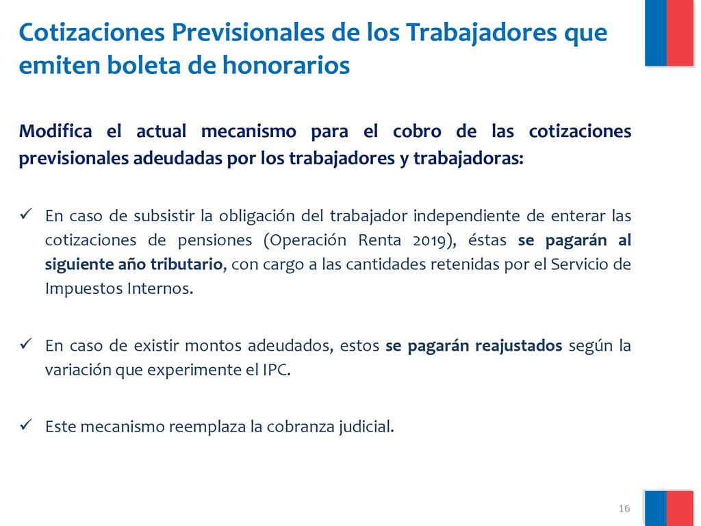 Cotizaciones Previsionales de los Trabajadores que emiten boleta de honorarios