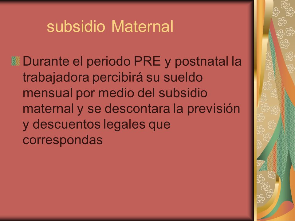 subsidio Maternal
