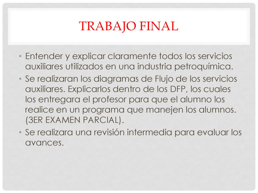 Trabajo final Entender y explicar claramente todos los servicios auxiliares utilizados en una industria petroquímica.