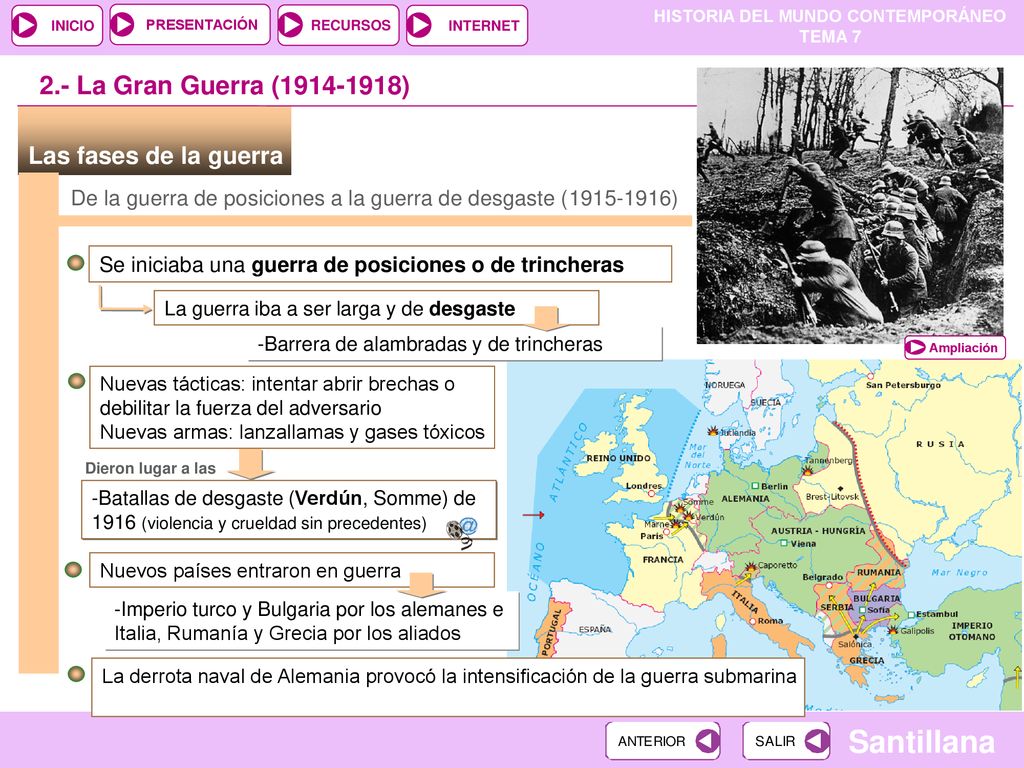 2.- La Gran Guerra ( )‏ Las fases de la guerra