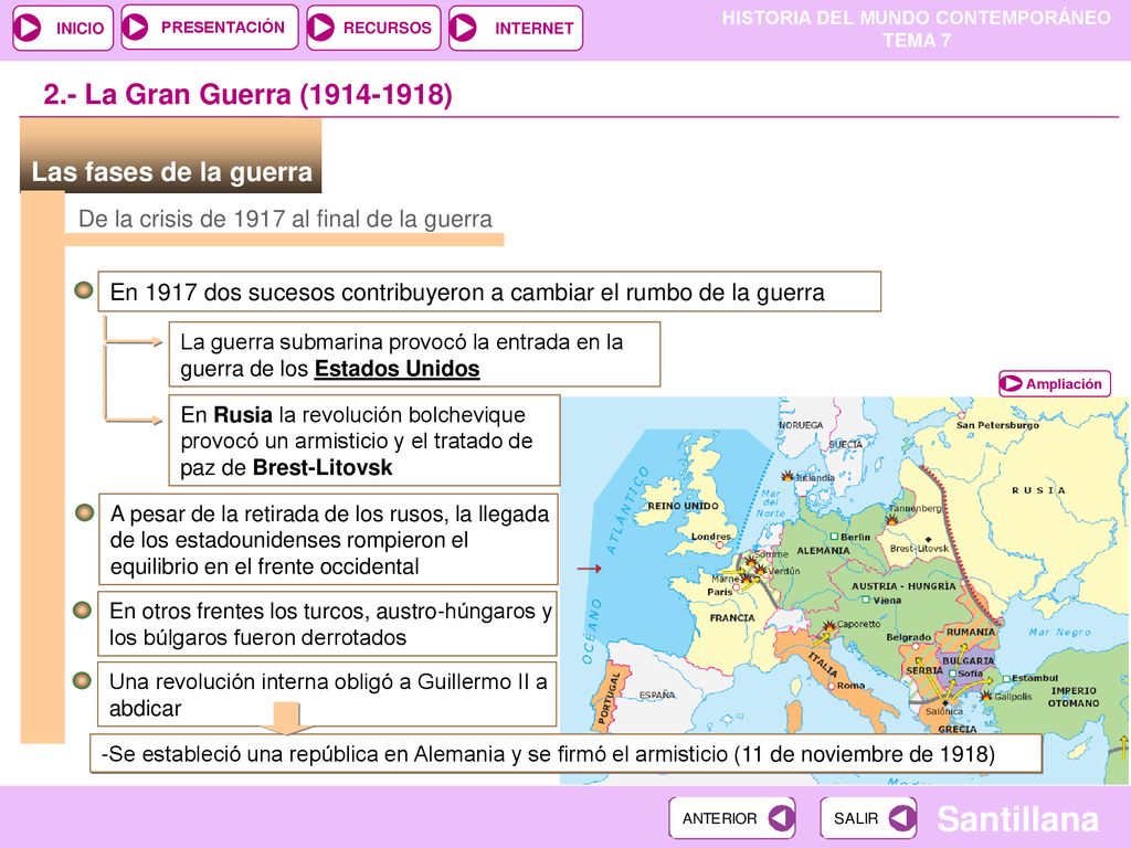 2.- La Gran Guerra ( )‏ Las fases de la guerra