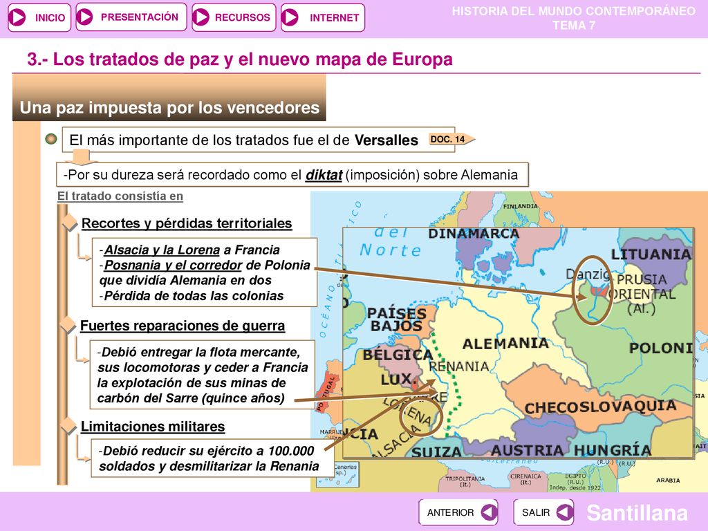 3.- Los tratados de paz y el nuevo mapa de Europa