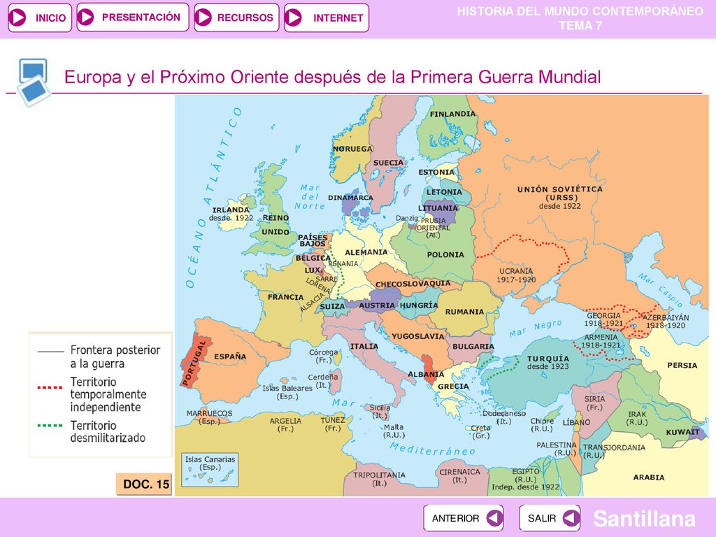 Europa y el Próximo Oriente después de la Primera Guerra Mundial