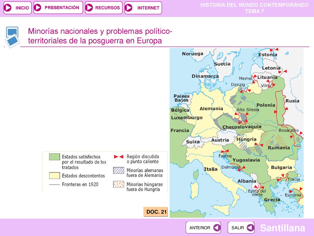 Minorías nacionales y problemas político- territoriales de la posguerra en Europa