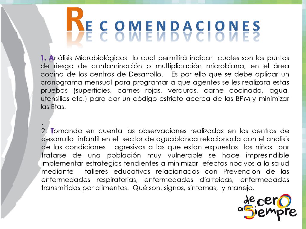 Re c o m e n d a c i o n e s