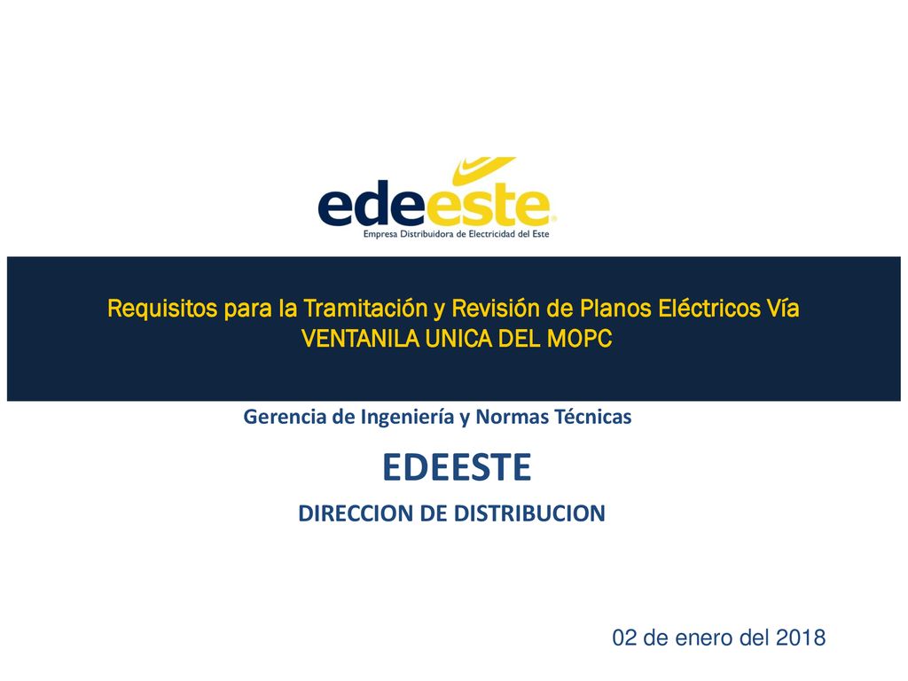 Gerencia de Ingeniería y Normas Técnicas DIRECCION DE DISTRIBUCION