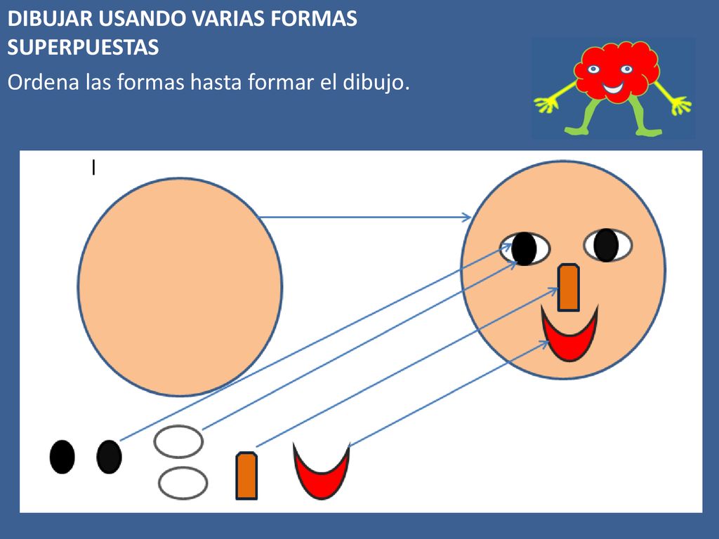 DIBUJAR USANDO VARIAS FORMAS SUPERPUESTAS Ordena las formas hasta formar el dibujo.