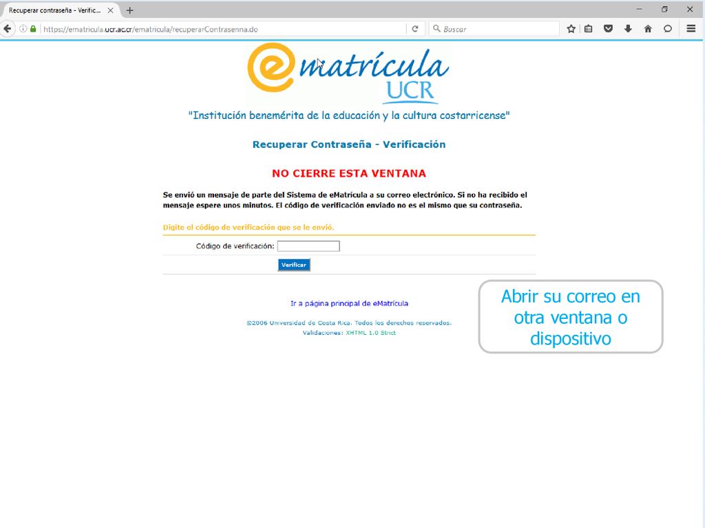 Abrir su correo en otra ventana o dispositivo