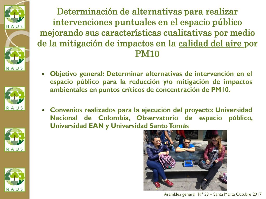 Determinación de alternativas para realizar intervenciones puntuales en el espacio público mejorando sus características cualitativas por medio de la mitigación de impactos en la calidad del aire por PM10