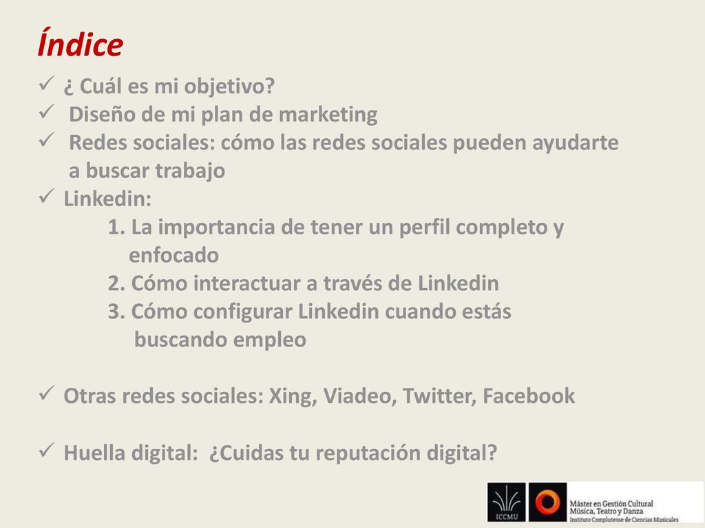Índice ¿ Cuál es mi objetivo Diseño de mi plan de marketing
