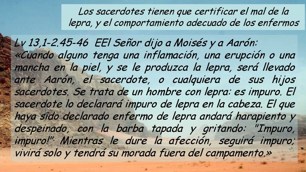 Lv 13, EEl Señor dijo a Moisés y a Aarón:
