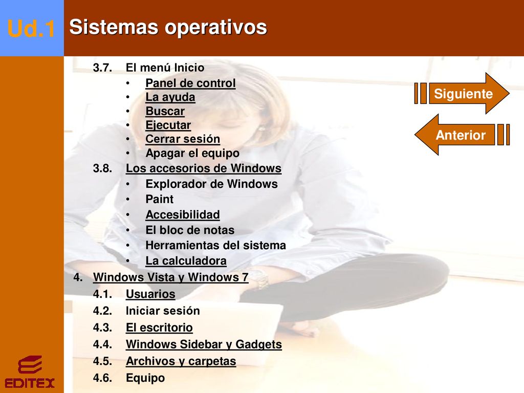Ud.1 Sistemas operativos Siguiente Anterior 3.7. El menú Inicio