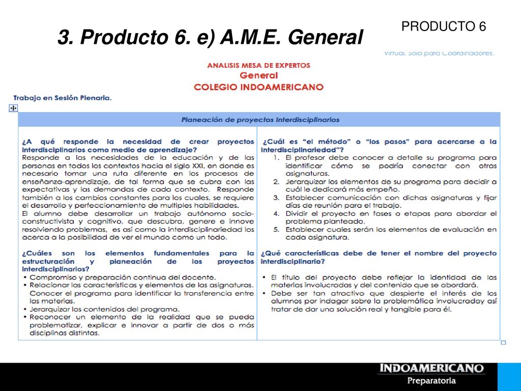3. Producto 6. e) A.M.E. General
