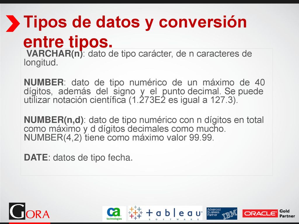 Tipos de datos y conversión entre tipos.