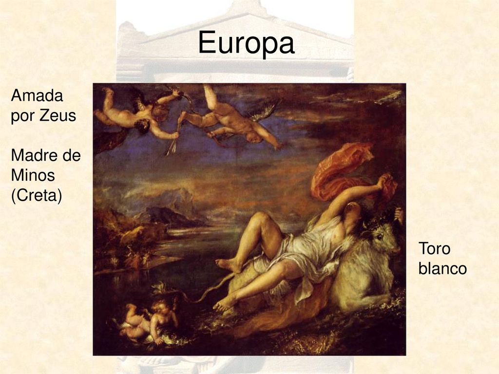 Europa Amada por Zeus Madre de Minos (Creta) Toro blanco
