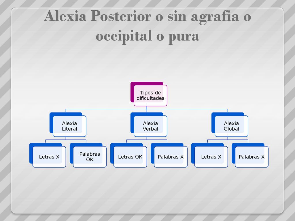 Alexia Posterior o sin agrafia o occipital o pura