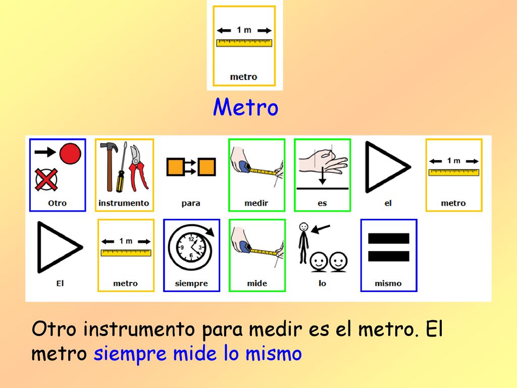 Metro Otro instrumento para medir es el metro. El metro siempre mide lo mismo