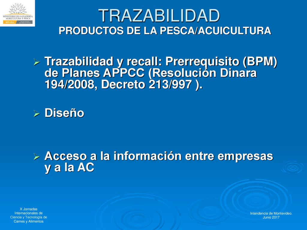 TRAZABILIDAD PRODUCTOS DE LA PESCA/ACUICULTURA