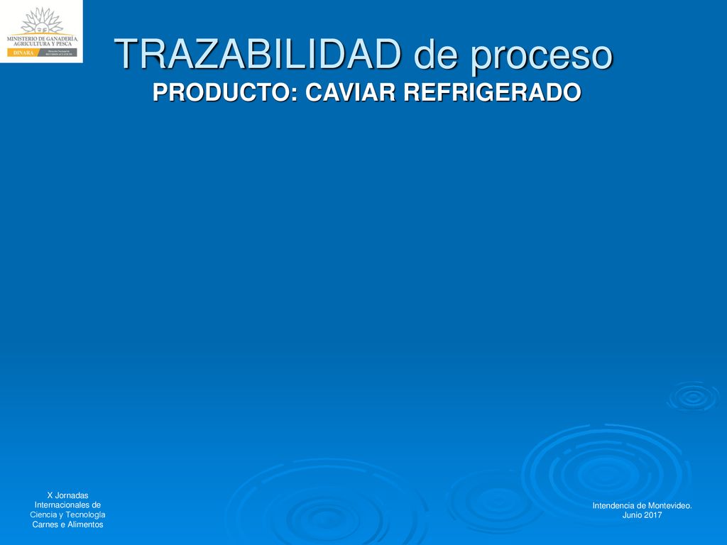 TRAZABILIDAD de proceso PRODUCTO: CAVIAR REFRIGERADO