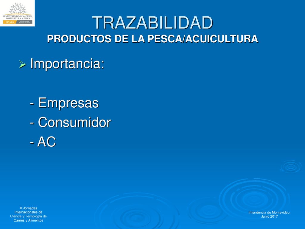 TRAZABILIDAD PRODUCTOS DE LA PESCA/ACUICULTURA