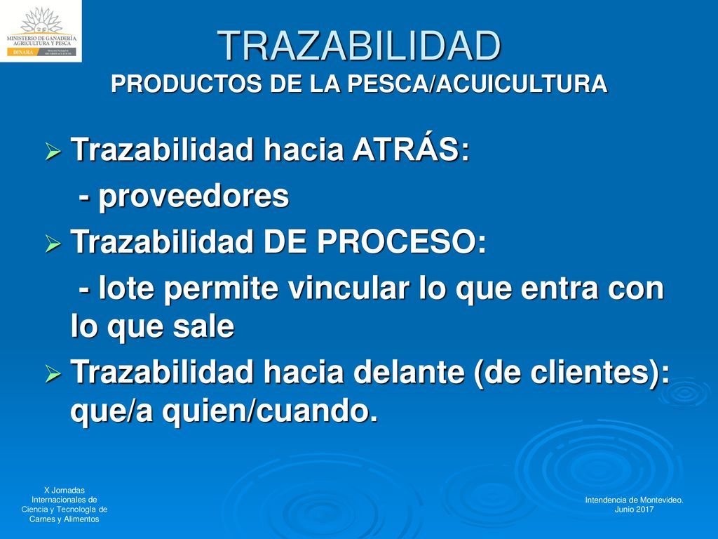 TRAZABILIDAD PRODUCTOS DE LA PESCA/ACUICULTURA