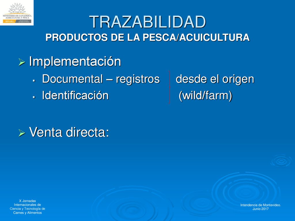 TRAZABILIDAD PRODUCTOS DE LA PESCA/ACUICULTURA