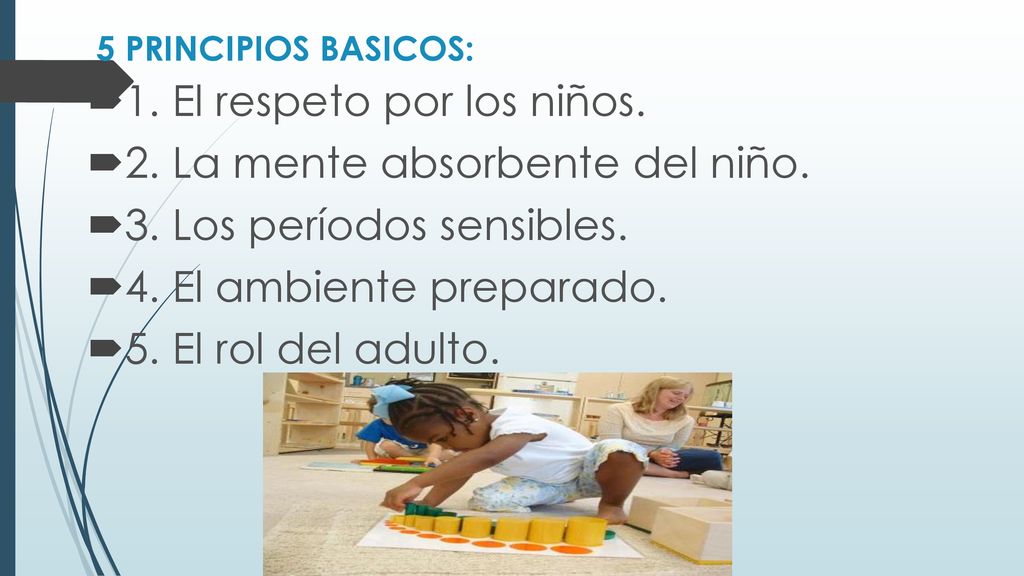 1. El respeto por los niños. 2. La mente absorbente del niño.