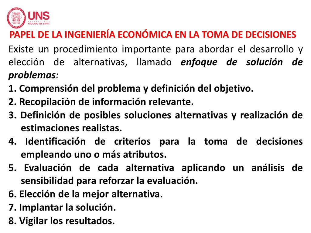 PAPEL DE LA INGENIERÍA ECONÓMICA EN LA TOMA DE DECISIONES